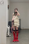 Vitelli leg cover FW22_LFT_002 dark red